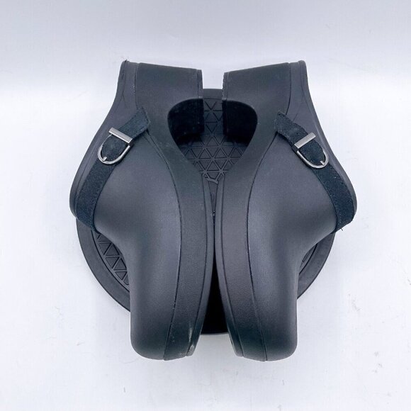 Crocs Shoes Black Rubber Low Heel Open Back Slip On Sarah Clog Mule Womens Sz 10 - Picture 5 of 9